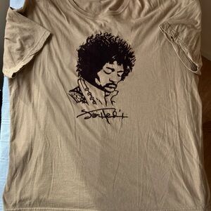 Jimi Hendrix Velour Graphic Tan T-Shirt